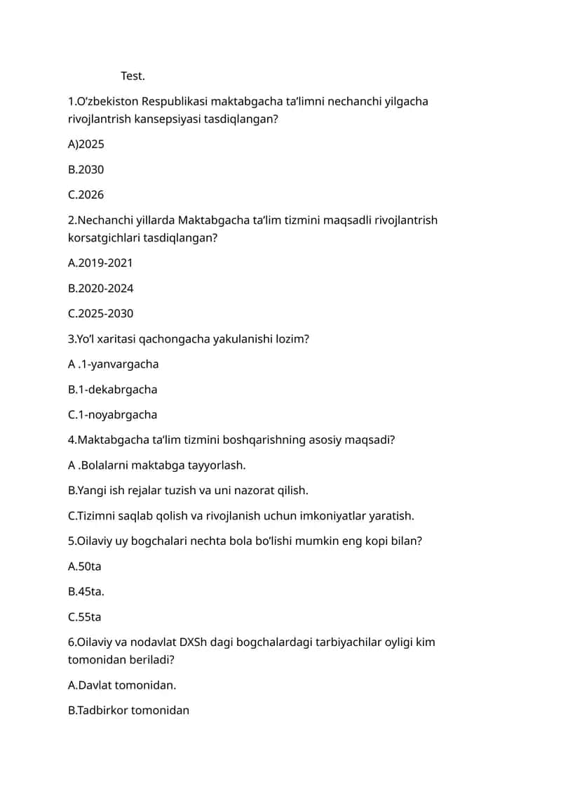 Maktabgacha ta'lim tizimi 1