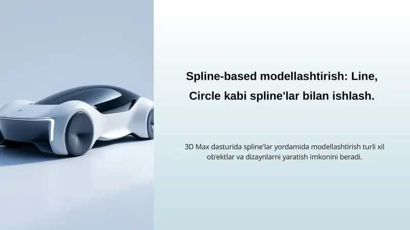Spline-based modellashtirish Line, Circle kabi spline'lar bilan ishlash. 1