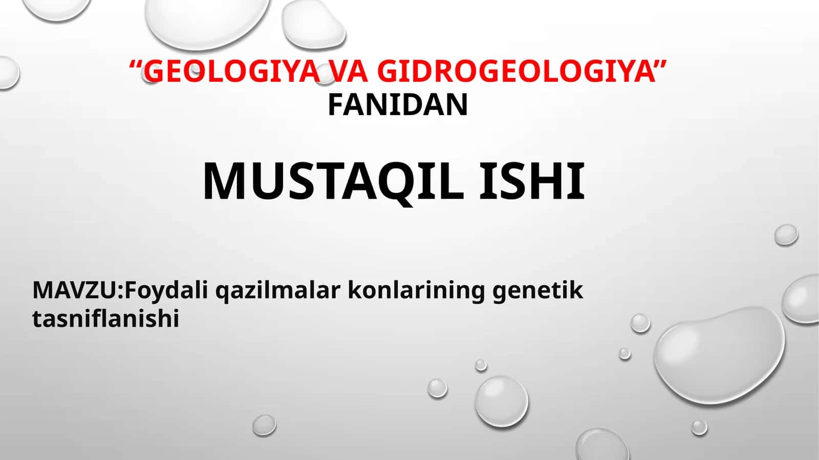Foydali qazilmalar konlarining genetik tasniflanishi 1