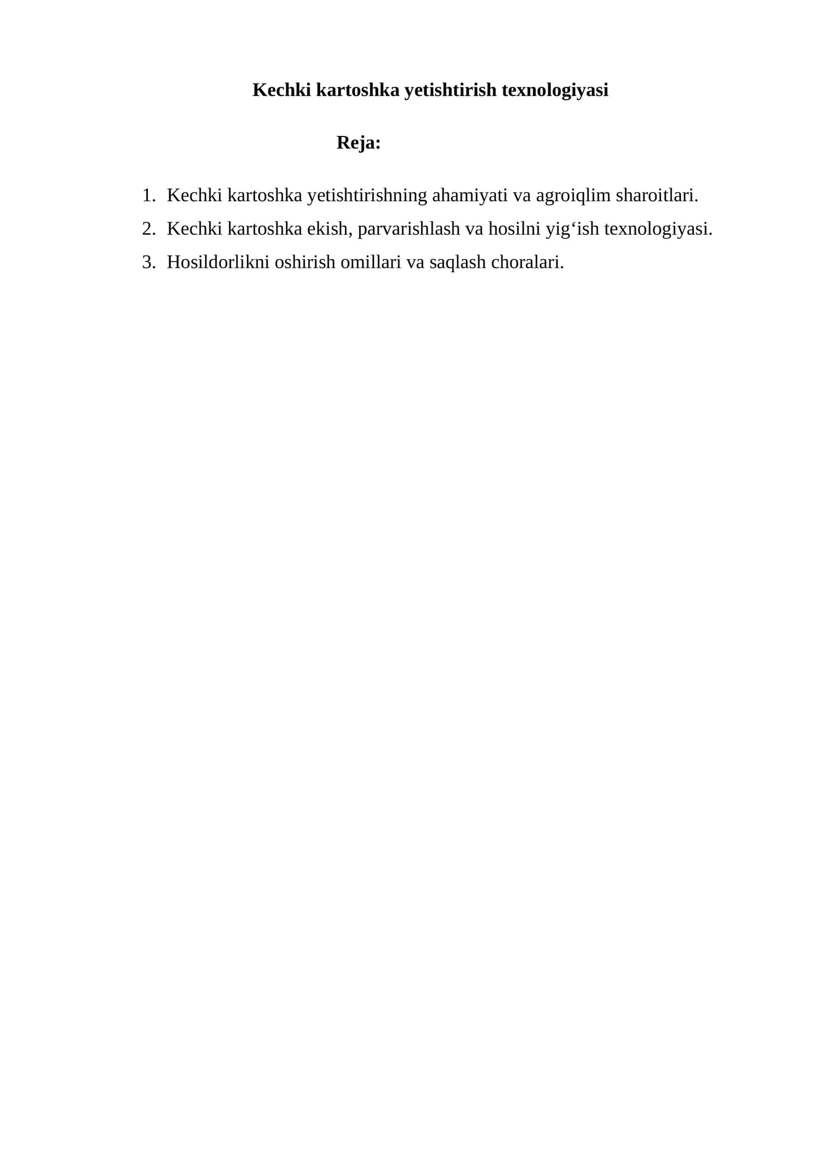 Kechki kartoshka yetishtirish texnologiyasi 1