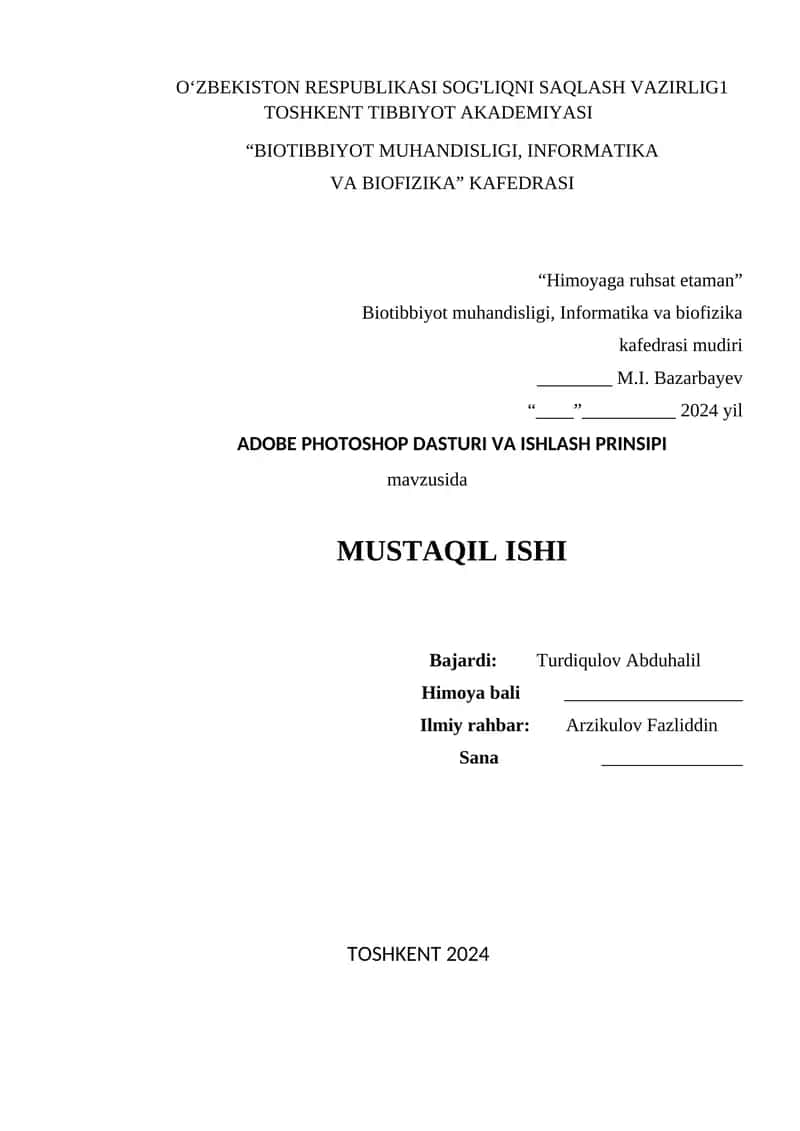 Adobe Photoshop Dasturi 1