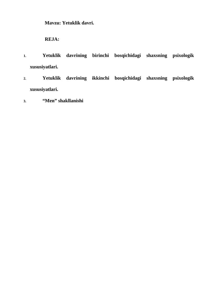 Yetuklik davri 1