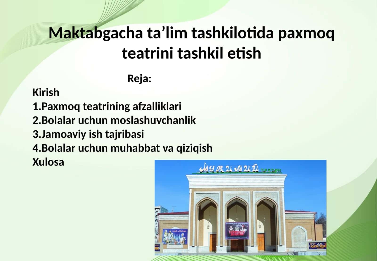 Maktabgacha taʼlim tashkilotida paxmoq teatrini tashkil etish 1