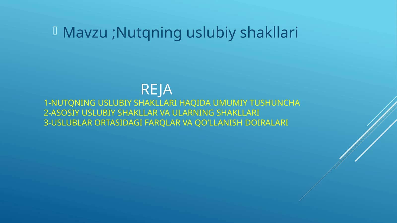 Nutqning uslubiy shakllari 1