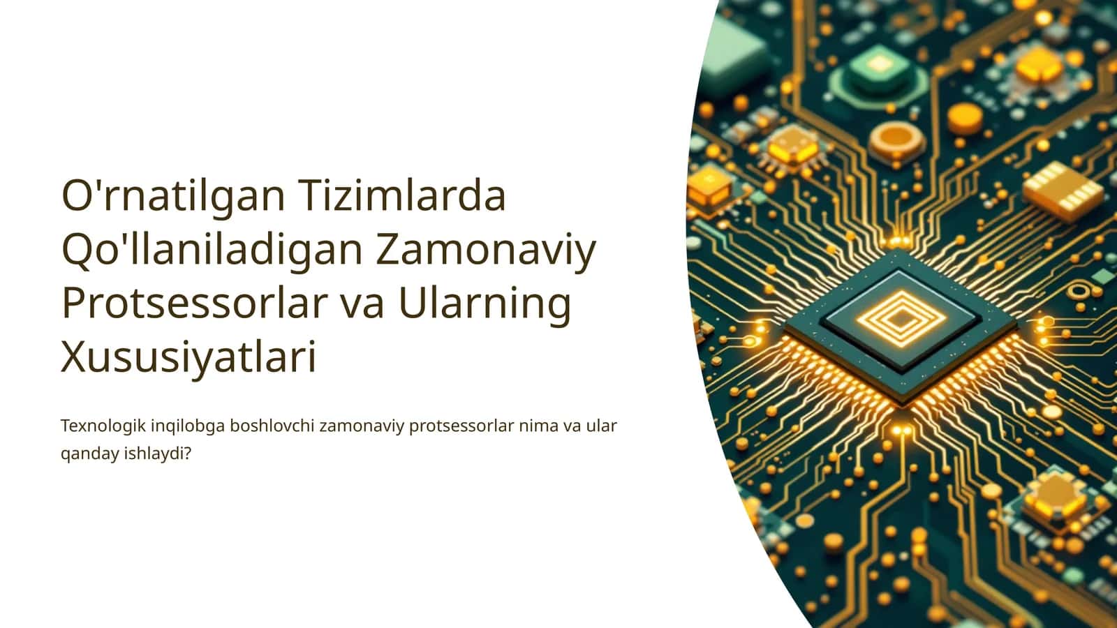 O'rnatilgan Tizimlarda Qo'llaniladigan Zamonaviy Protsessorlar va Ularning Xususiyatlari 1