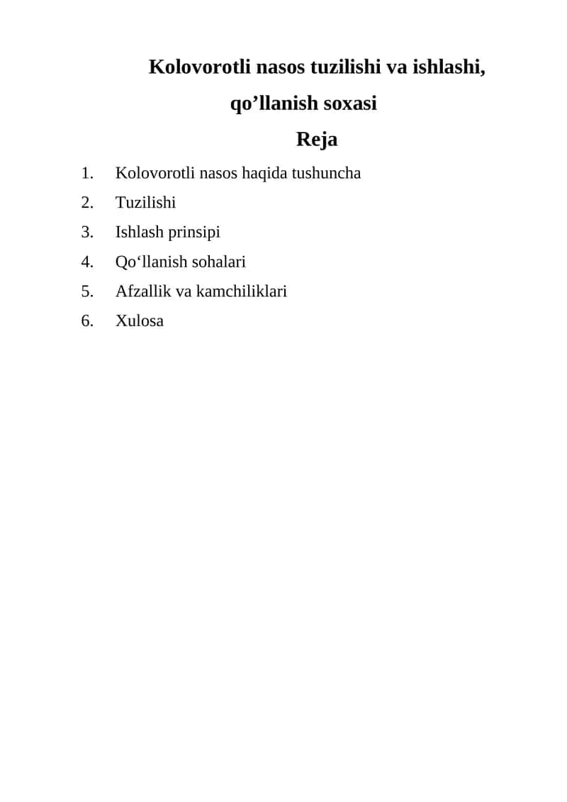Kolovorotli nasos tuzilishi va ishlashi 1