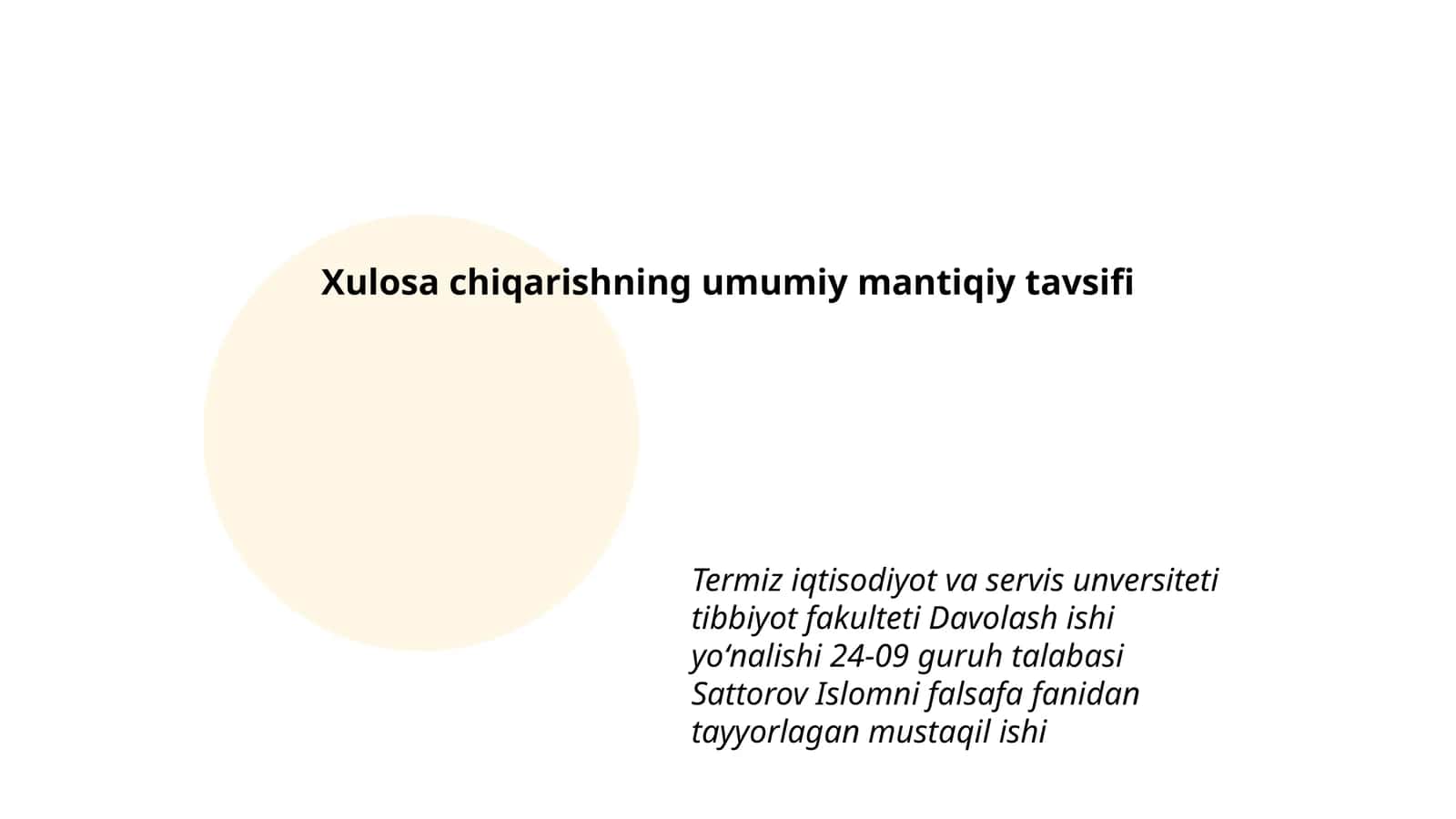 Davolash ishi yoʻnalishi 1
