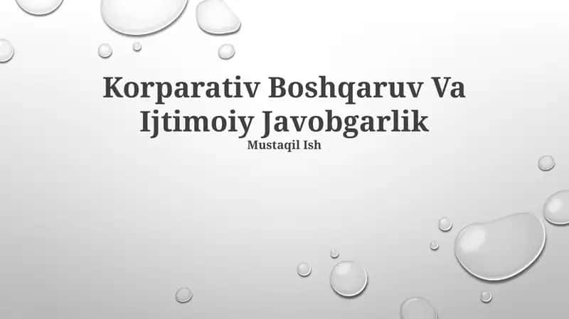Korparativ Boshqaruv Va Ijtimoiy Javobgarlik 1