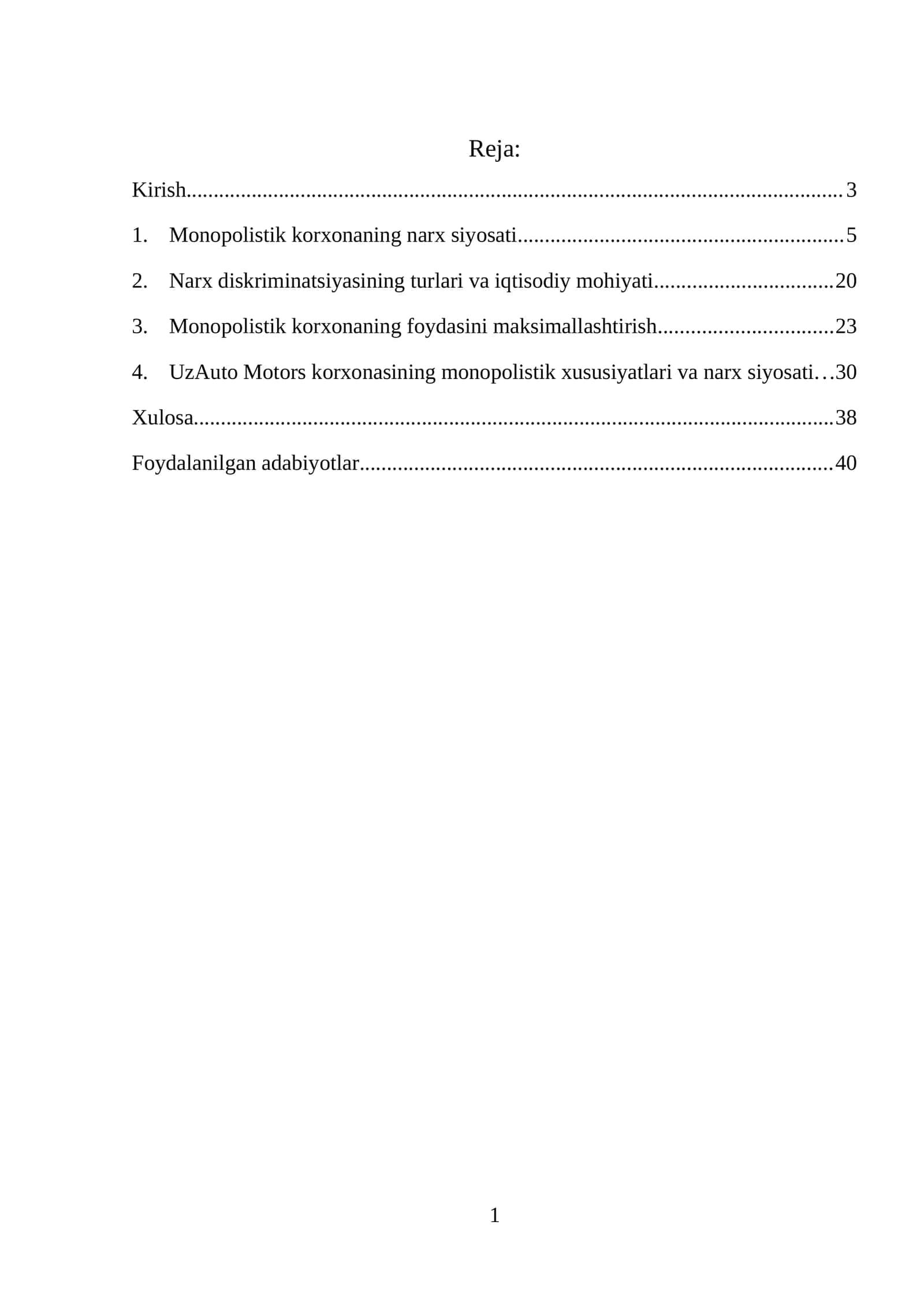 Korxona daromadlari va foydasini maksimallashtirish. Kurs ishi 1