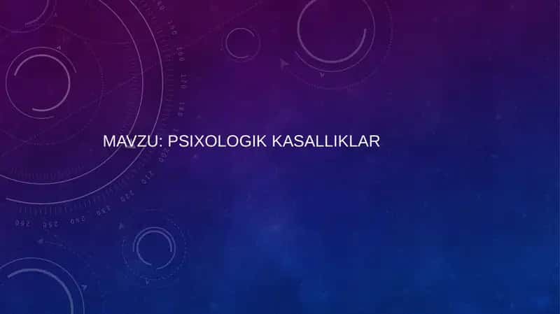 Ruhiy kasalliklar haqida tushuncha 1