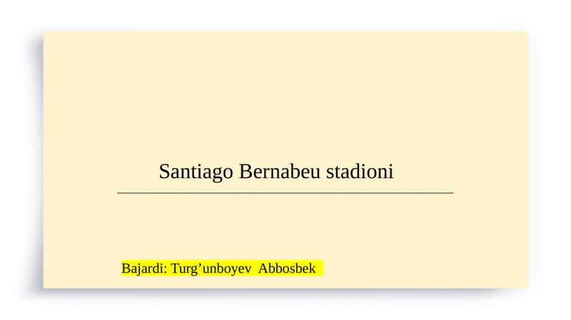 Santiago Bernabeu stadioni  SLAYD              REAL MADRID STADIONI KLUBI TURIZMI 1