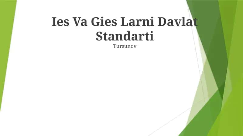 Ies Va Gies Larni Davlat Standarti 1