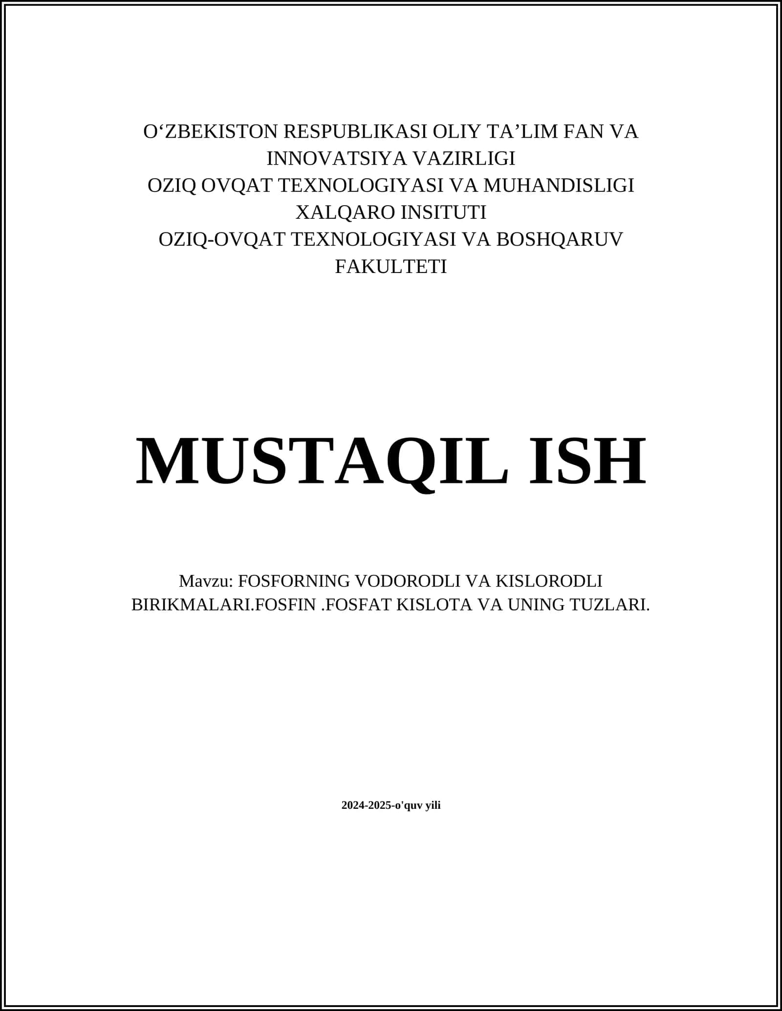 Fosforning Vodorodli va Kislodrli Birikmalari. Fosfin. Fosfat Kislota va Uning Tuzlari 1
