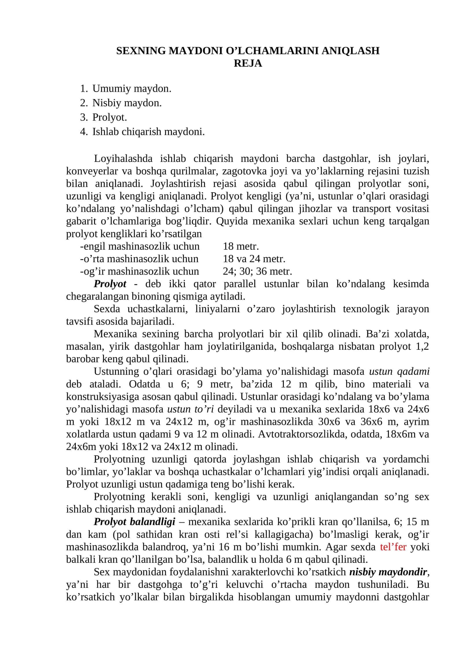 СЕХNING МАYDОNI O’LCHАMLАRINI АNIQLАSH 1
