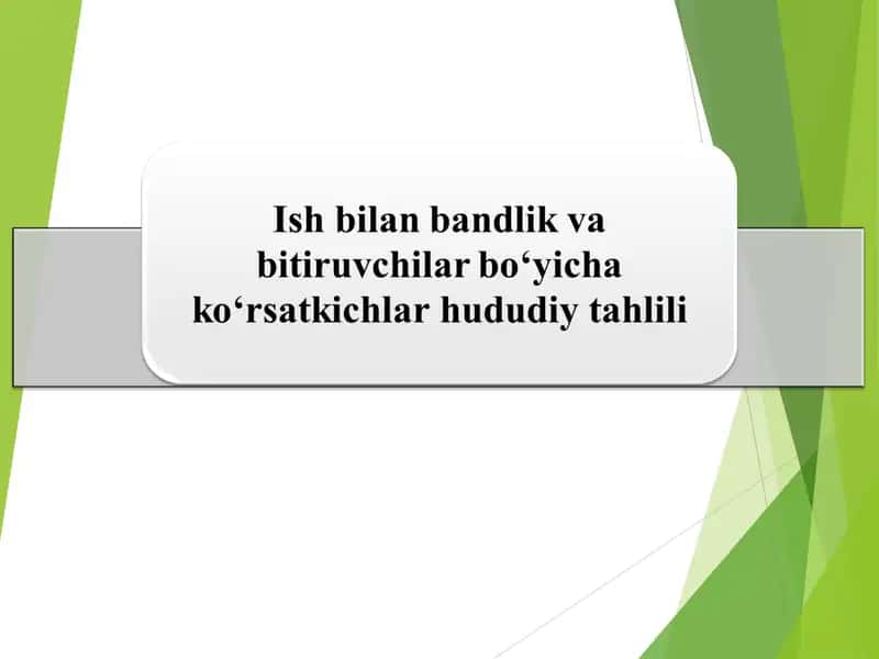 Ish bilan bandlik va bitiruvchilar bo‘yicha ko‘rsatkichlar hududiy tahlili 1
