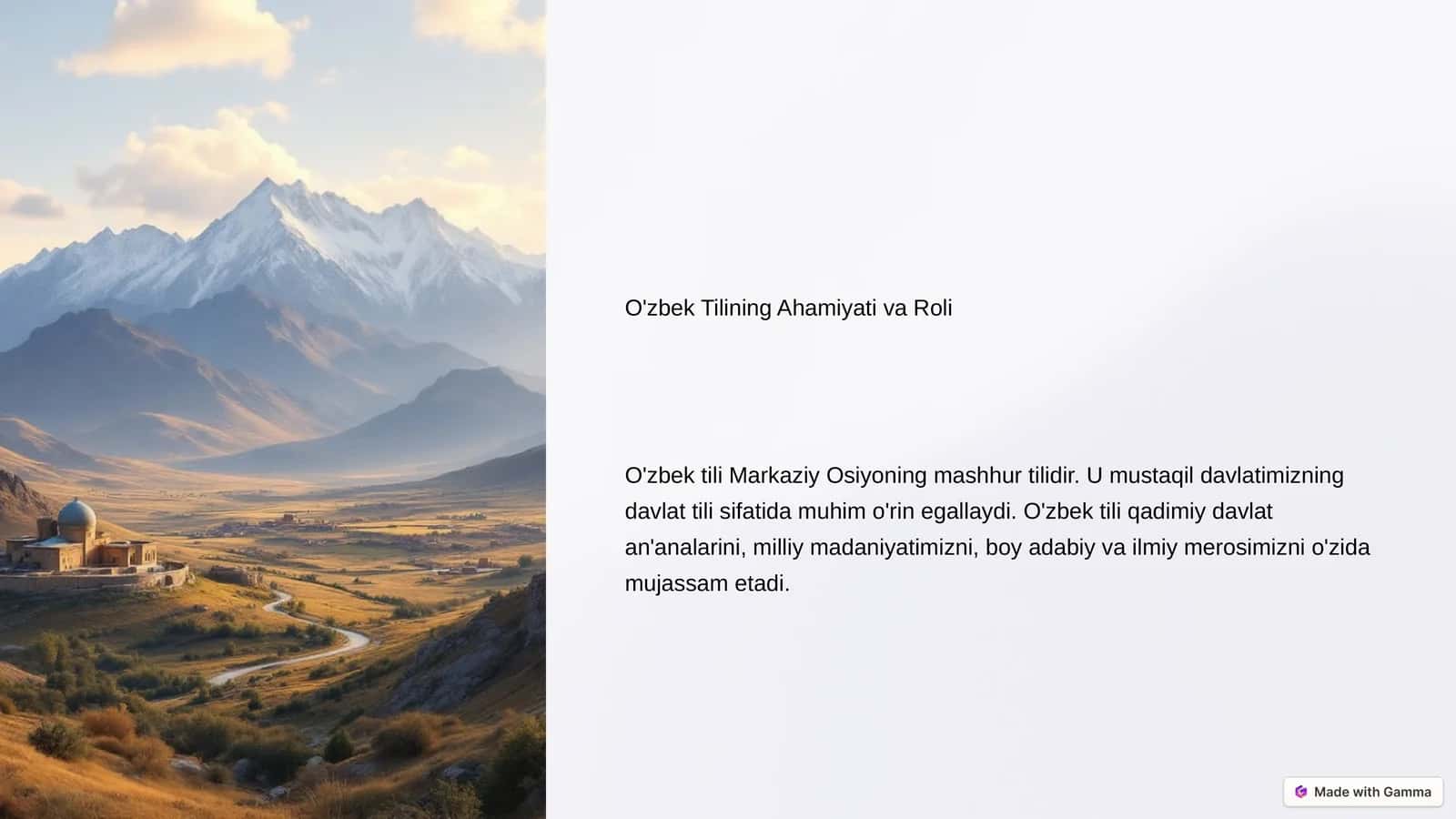 O'zbek Tilining Ahamiyati va Roli 1