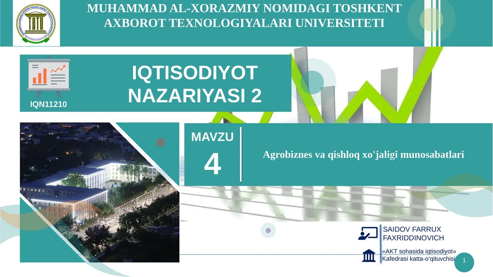 Agrobiznes va qishloq xo'jaligi munosabatlari 1