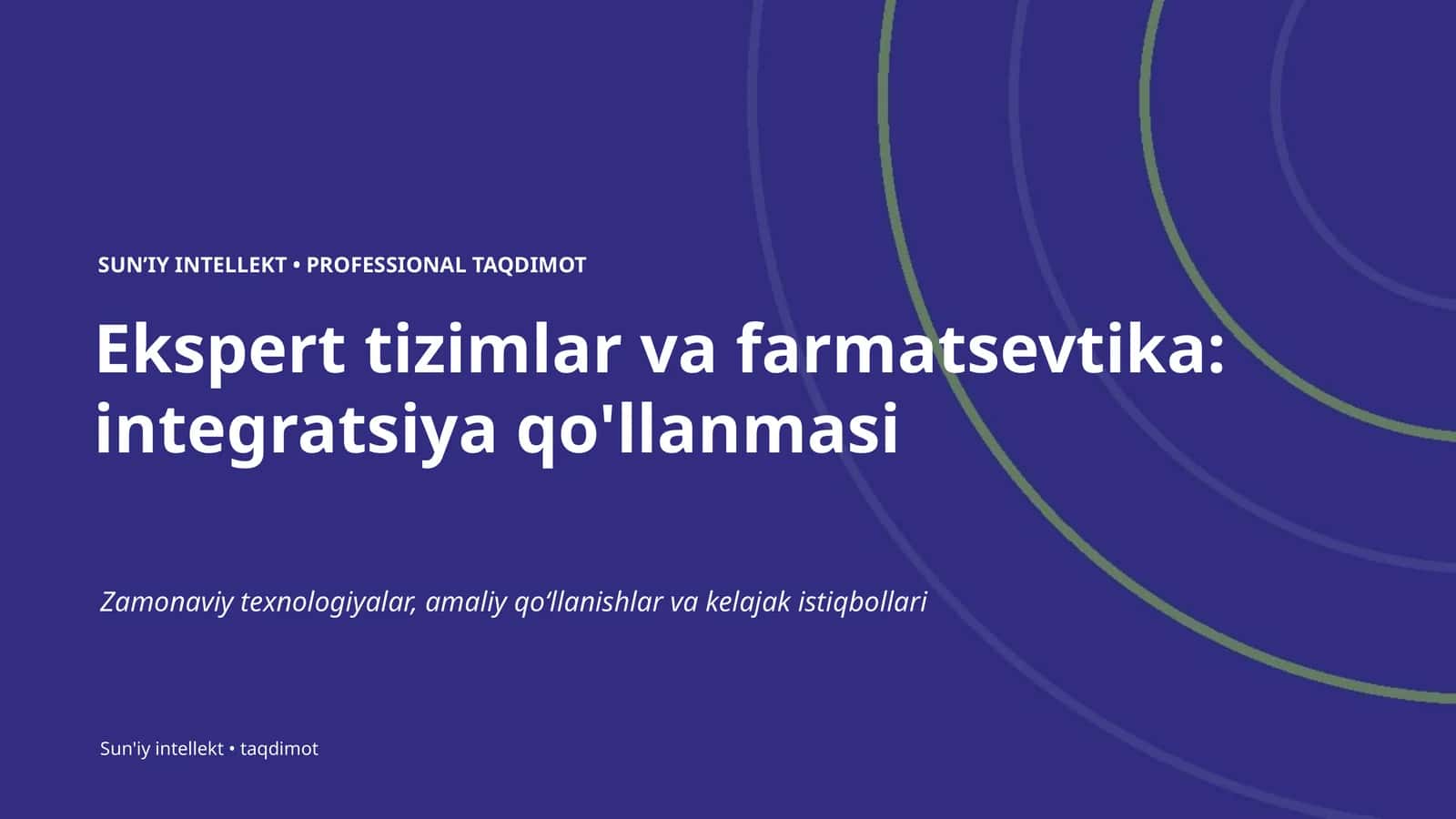 Ekspert tizimlar va farmatsevtika: integratsiya qo'llanmasi 1