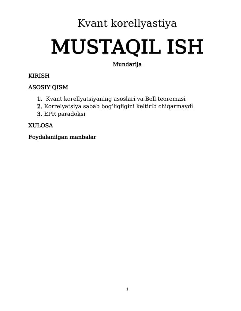 Kvant korellyastiya 1