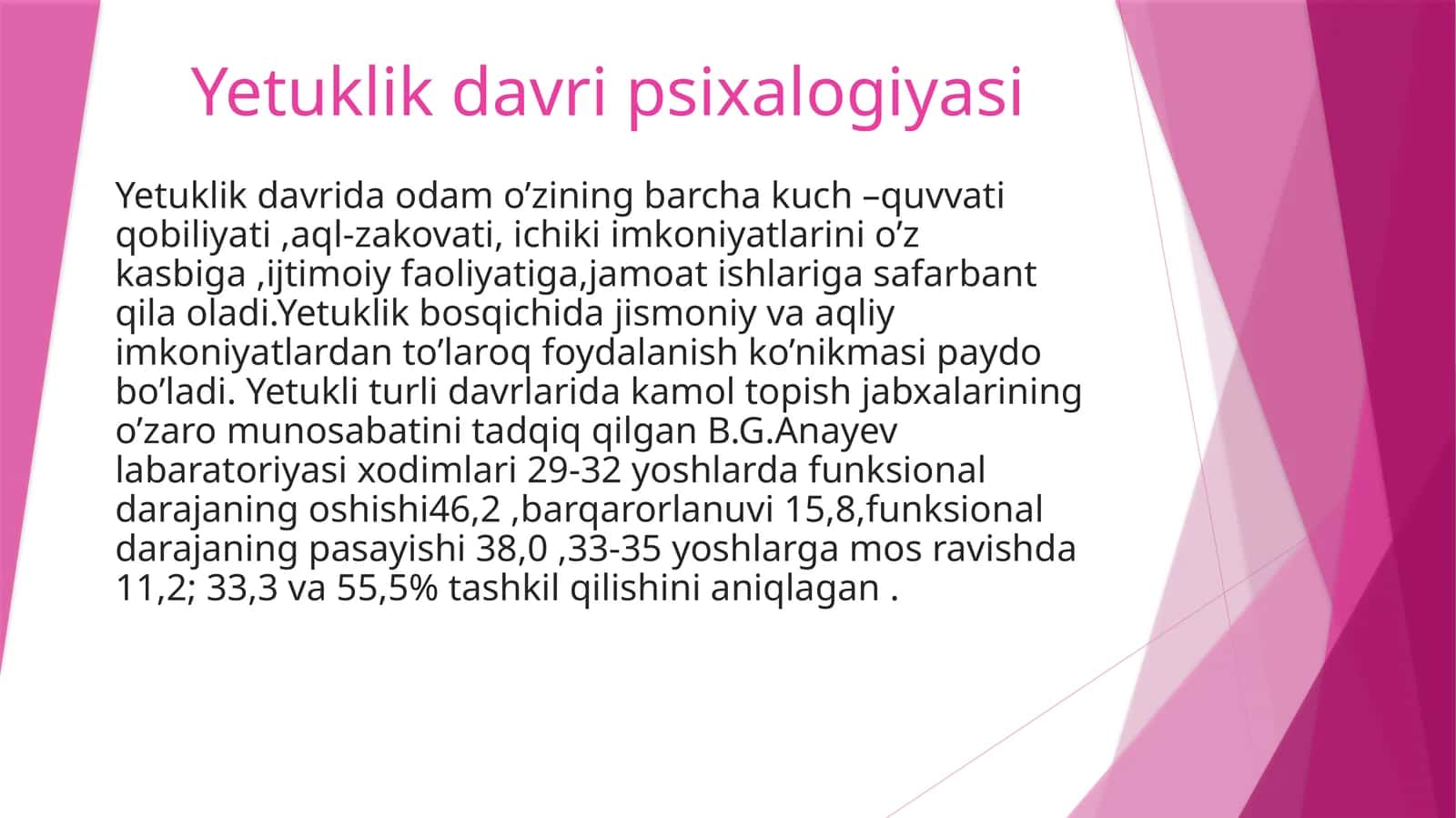 Yetuklik davri psixalogiyasi 1