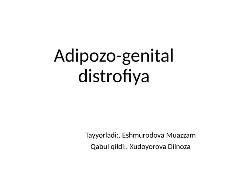 Adipozo-genital distrofiya 1