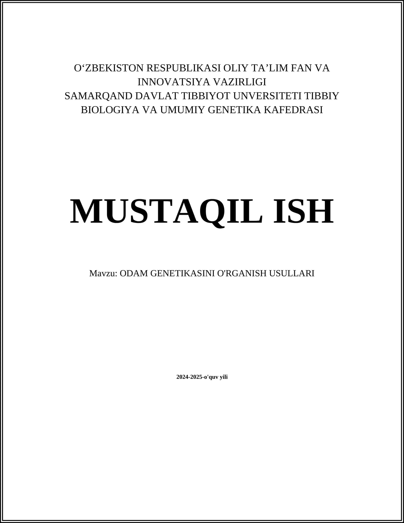 ODAM GENETIKASINI O'RGANISH USULLARI 1