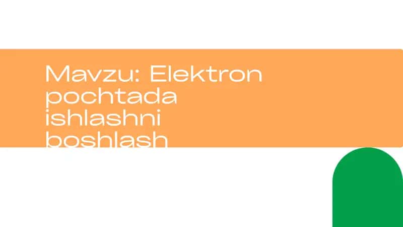 Elektron pochta hisobi yaratish 1