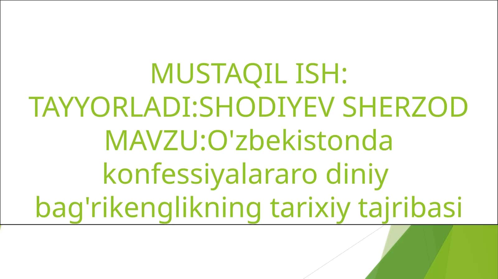O'zbekistonda konfessiyalar aro diniy bag'rikenglikning tarixiy tajribasi 1