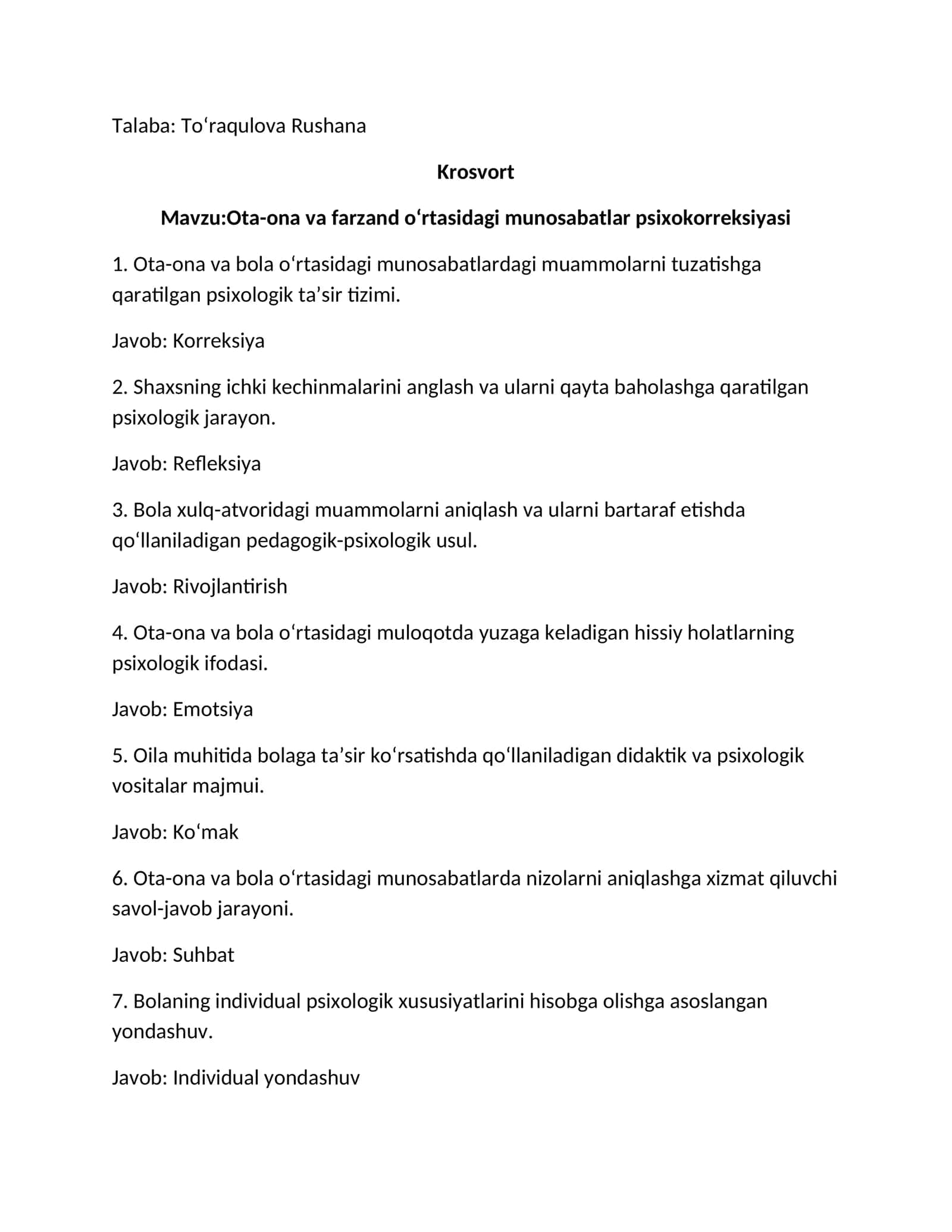 Ota-ona va farzand oʻrtasidagi munosabatlar psixokorreksiyasi 1
