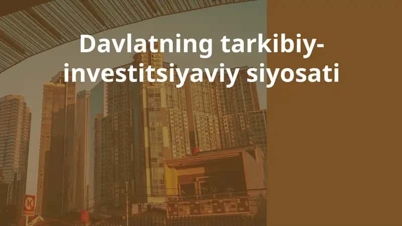 Davlatning tarkibiy-investitsiyaviy siyosati 1