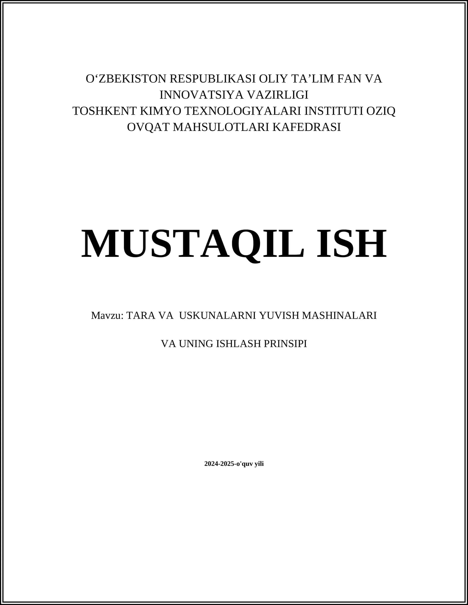 TARA VA USKUNALARNI YUVISH MASHINALARI VA UNING ISHLASH PRINSIPI 1