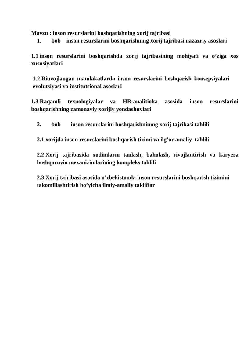 Inson resurslarini boshqarishning xorij tajribasi 1