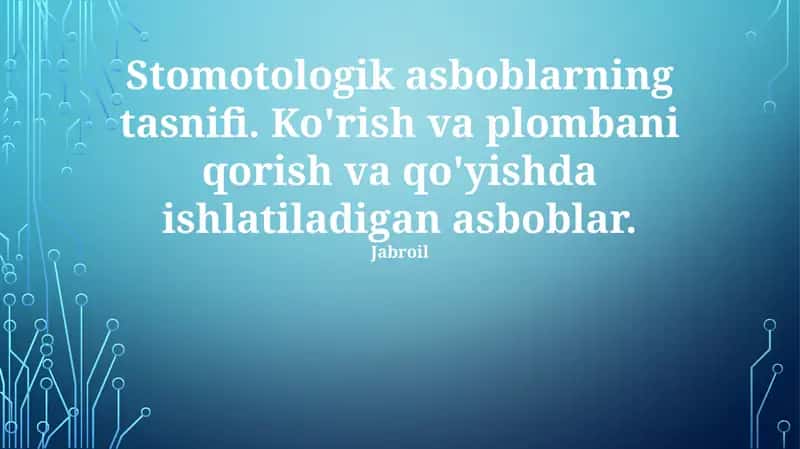 Stomatologik asboblar 1