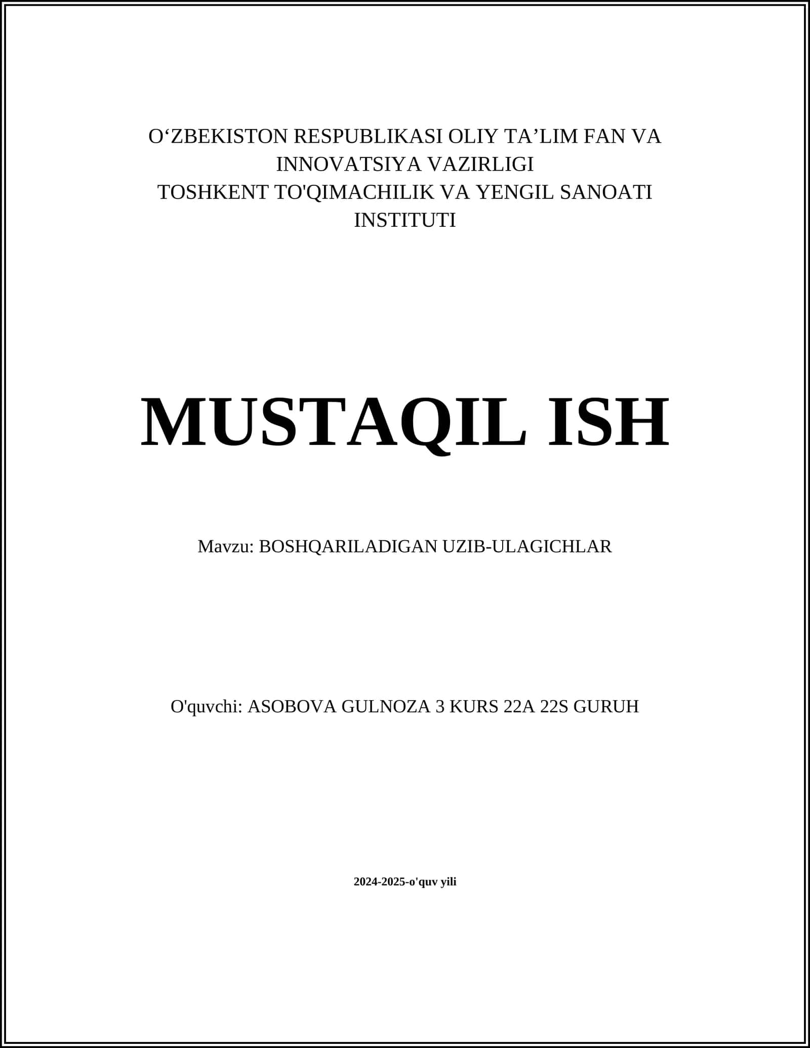 BOSHQARILADIGAN UZIB-ULAGICHLAR 1