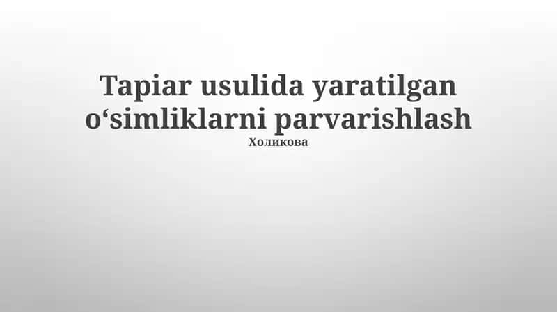 Tapiar usulida yaratilgan oʻsimliklarni parvarishlash 1