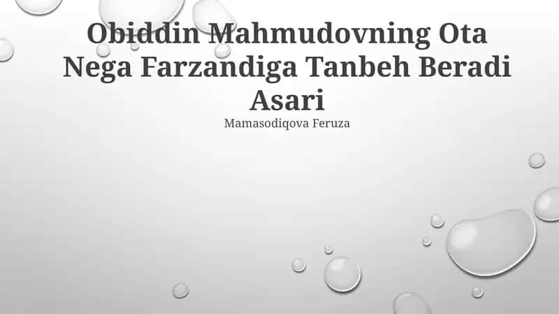 Obiddin Mahmudovning Ota Nega Farzandiga Tanbeh Beradi Asari 1