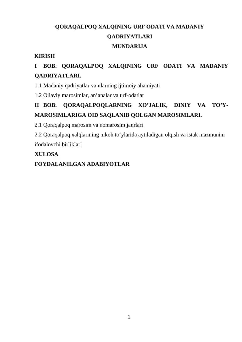 QORAQALPOQ XALQINING URF ODATI VA MADANIY QADRIYATLARI 1