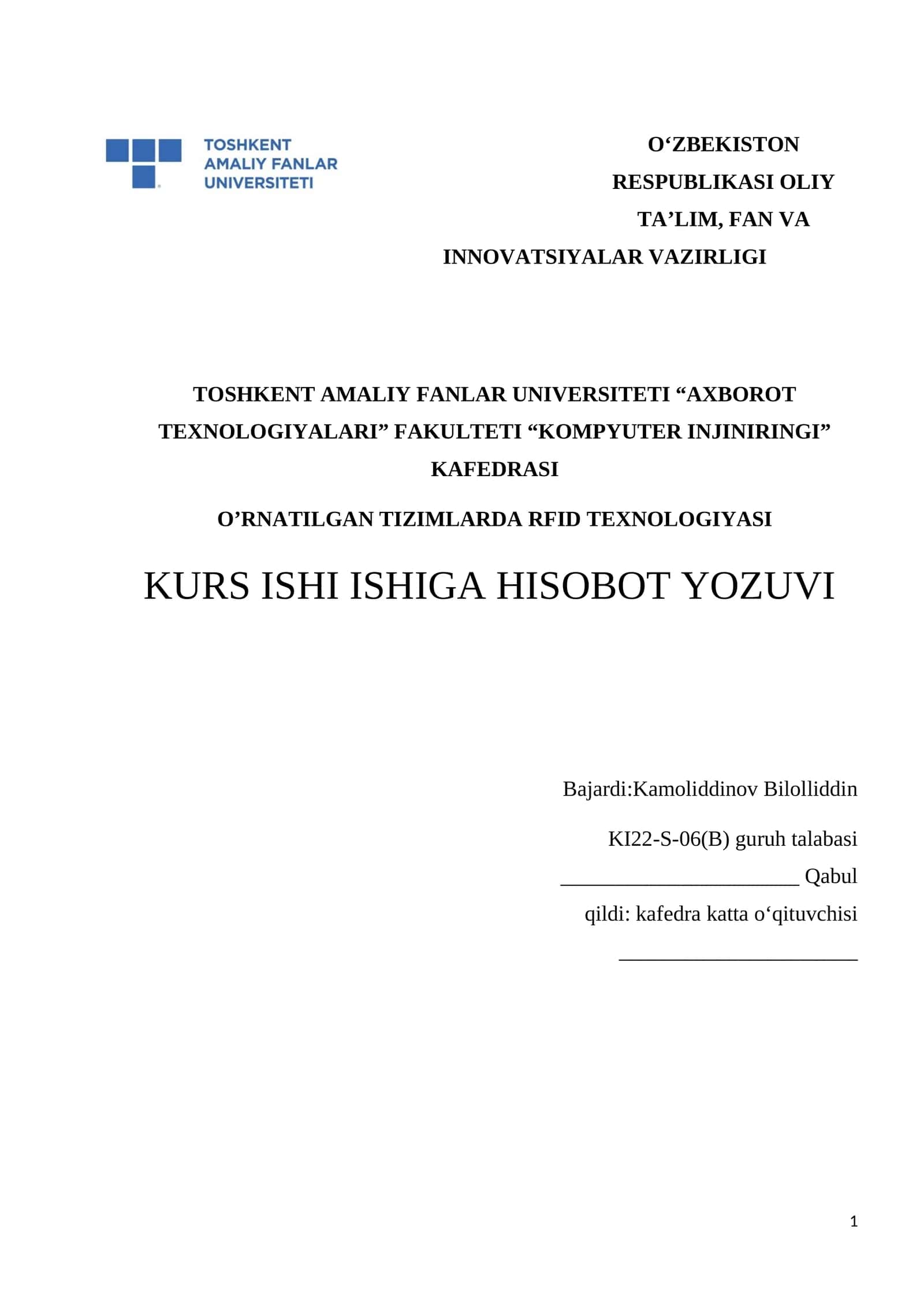 Bajardi: Kamoliddinov Bilolliddin 1