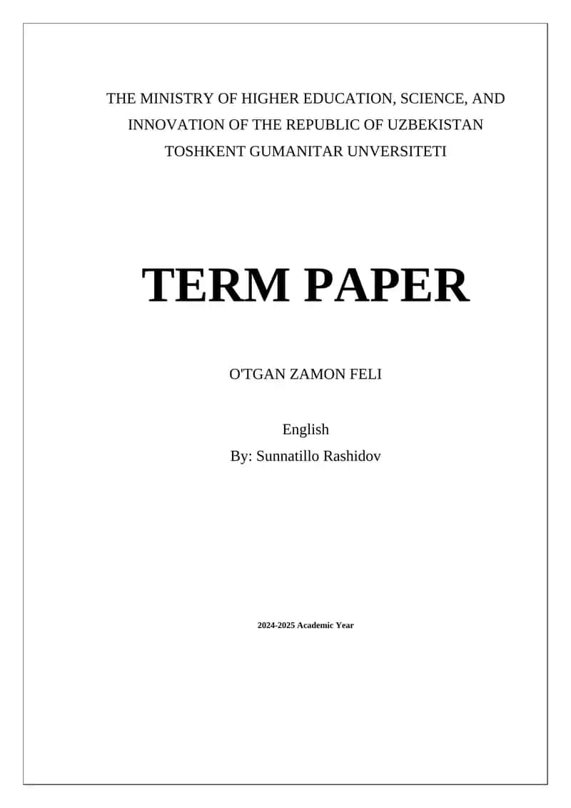 O'tgan Zamon Feli 1