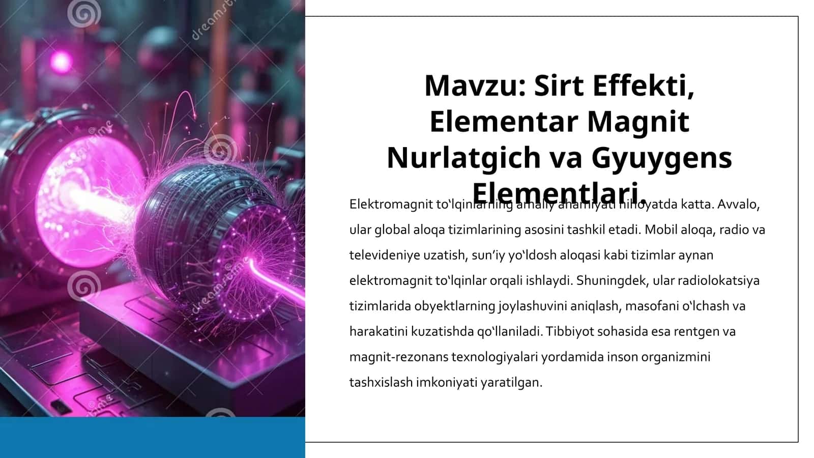 Sirt effekti, elementar magnit nurlatgich, Gyuygens elementlari. 1