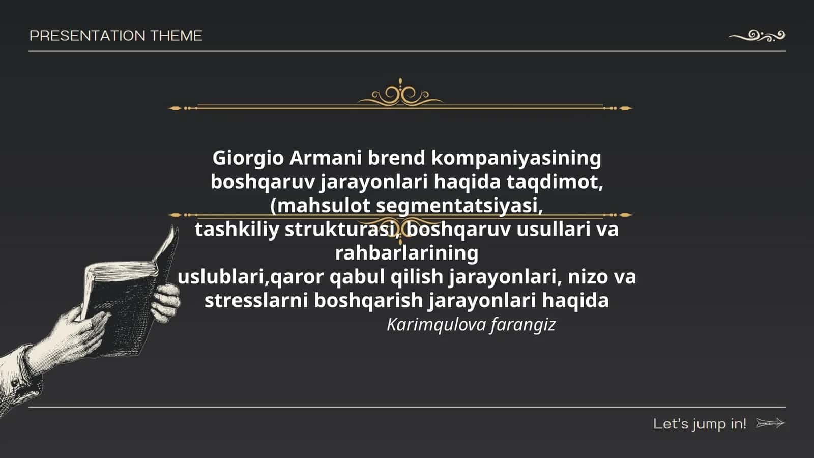 Giorgio Armani Brend Kompaniyasining Boshqaruv Jarayonlari 1