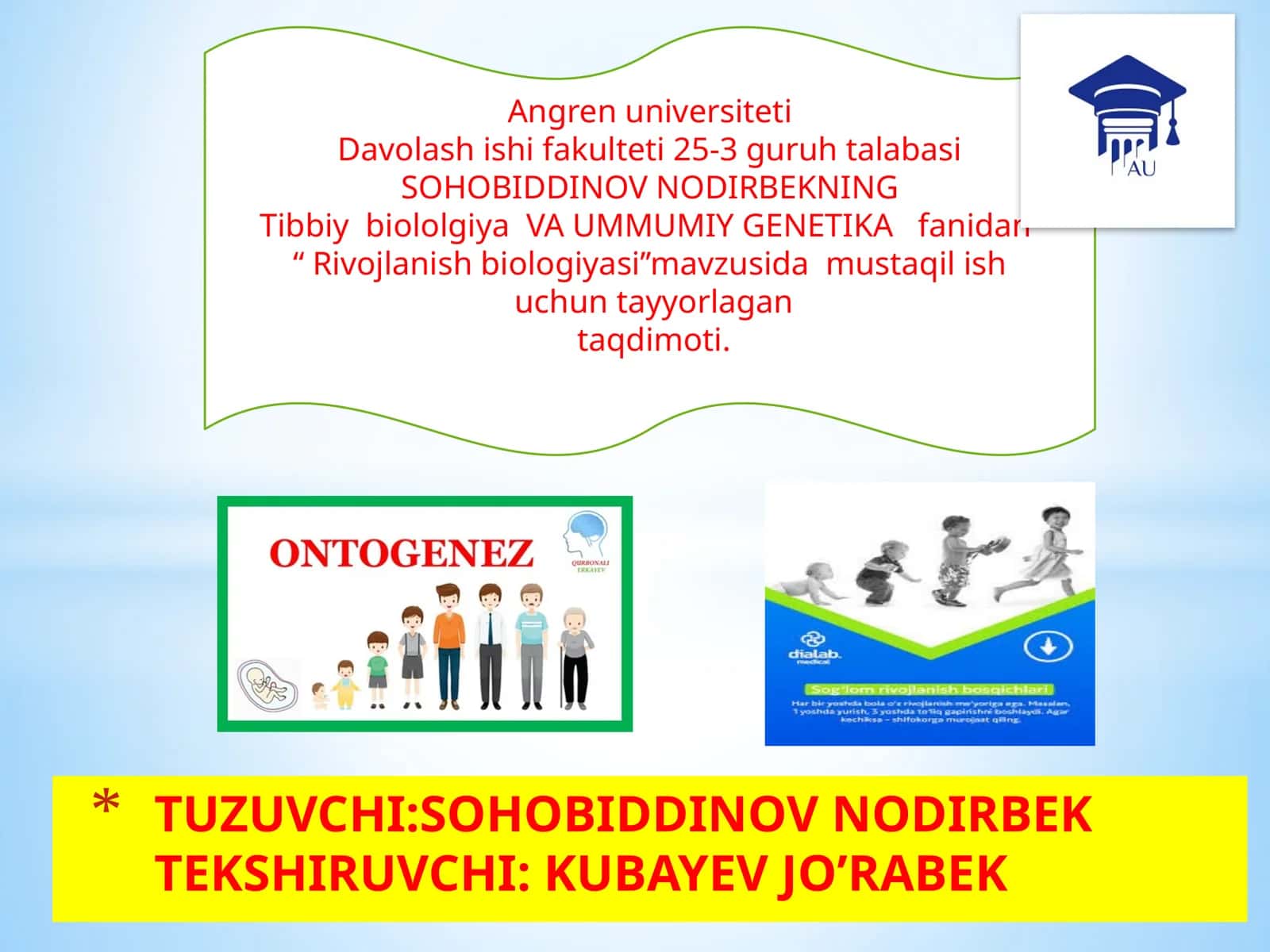 RIVOJLANISH BIOLOGIYASI FANINING MAZMUNI VA VAZIFASI 1