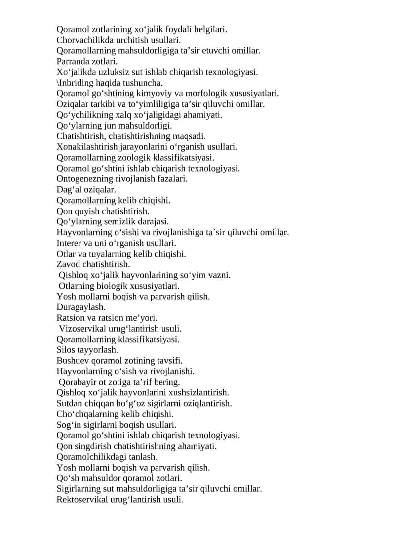 Qoramol zotlarining xo‘jalik foydali belgilari 1