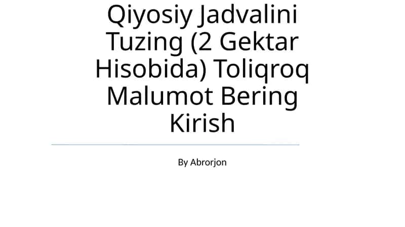 Kartoshka yetishtirishni qiyosiy jadvali 1