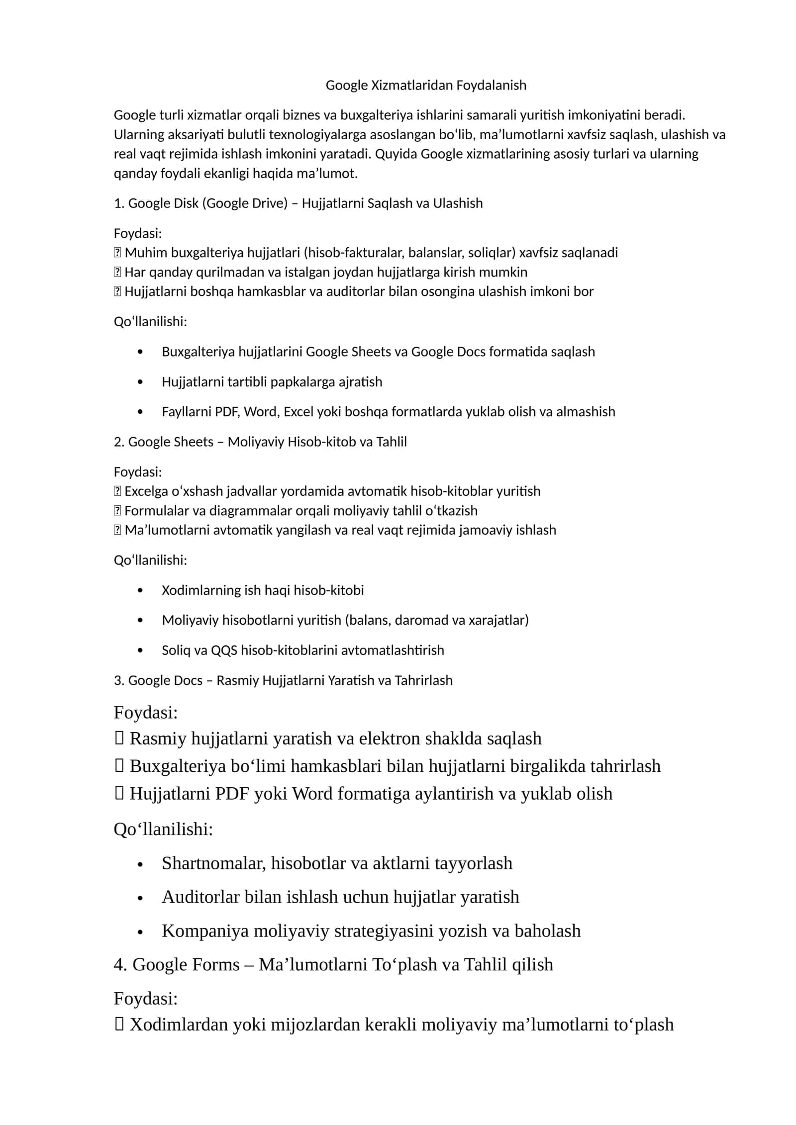 Google Xizmatlaridan Foydalanish 1