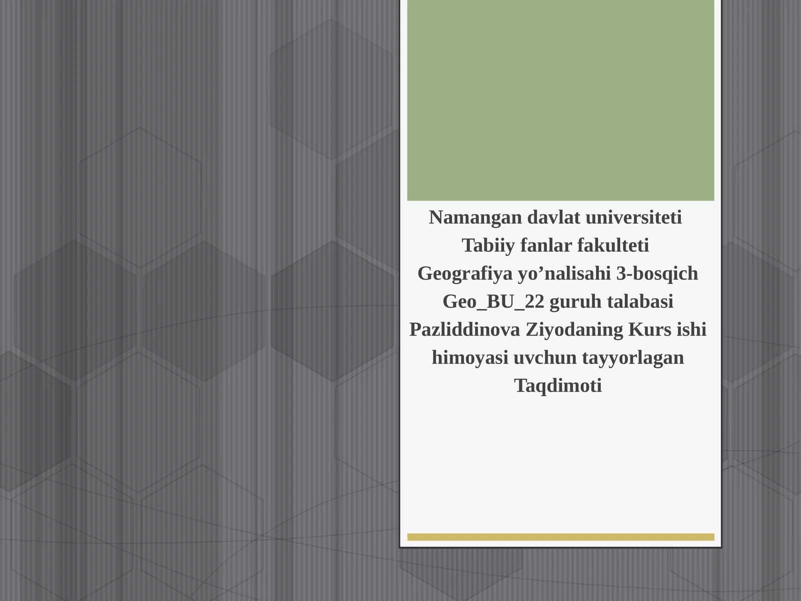Jahon ijtimoiy-iqtisodiy geografiyasi kursida “Jahonning siyosiy xaritasi” mavzusini o’rganish metodikasi 1