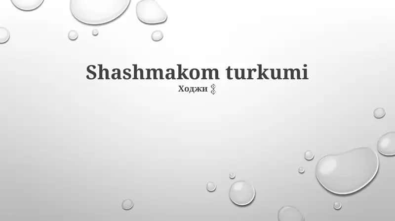 Shashmaqom turkumi 1