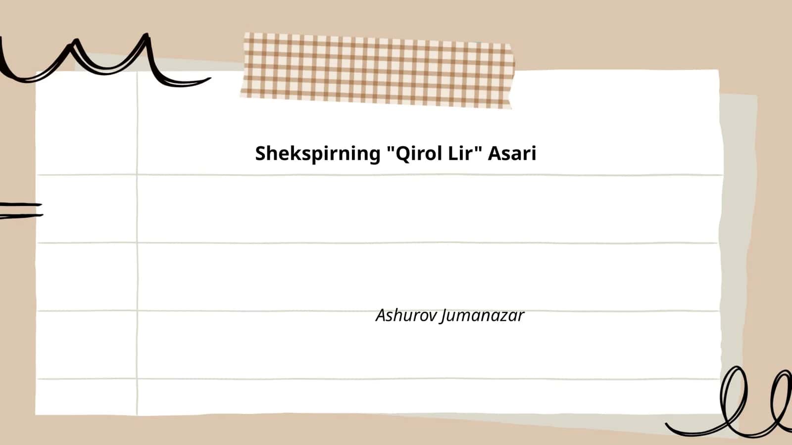 Shekspirning "Qirol Lir" Asari 1