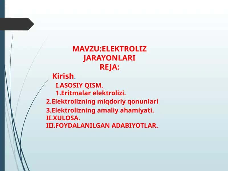 ELEKTROLIZ JARAYONLARI 1