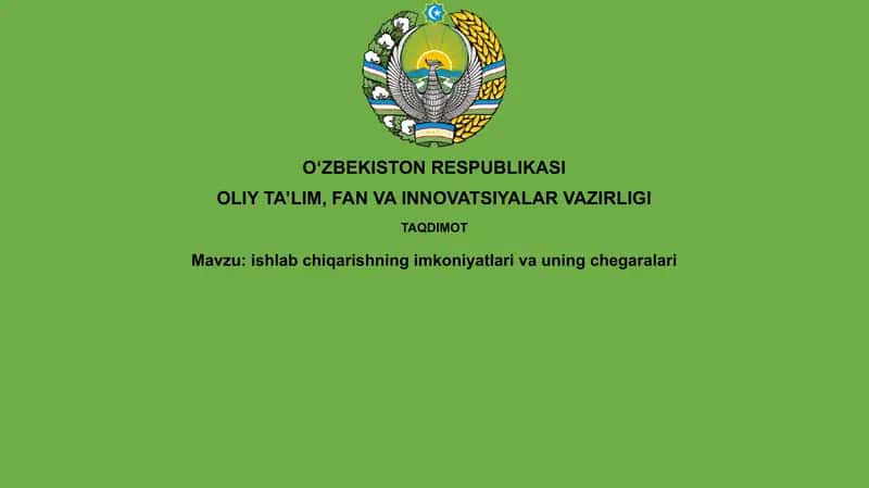 Ishlab chiqarishning imkoniyatlari va uning chegaralari 1